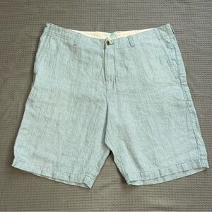 Tommy Bahama 100% Linen Shorts 38 Men’s Blue Pinstripe Beach Resort